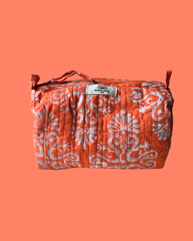 Maison Jaipur Paris - Pouch Delhi S Orange en voile de coton