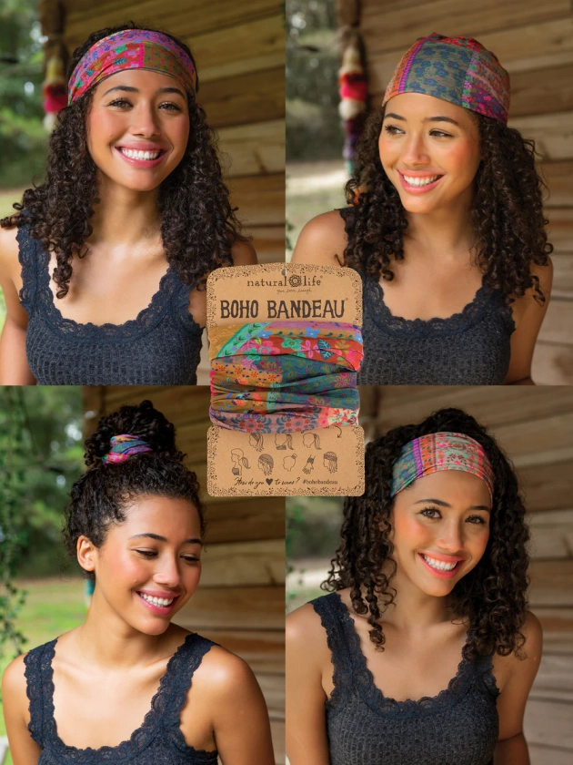 Full Boho Bandeau® Headband - Dark Patchwork