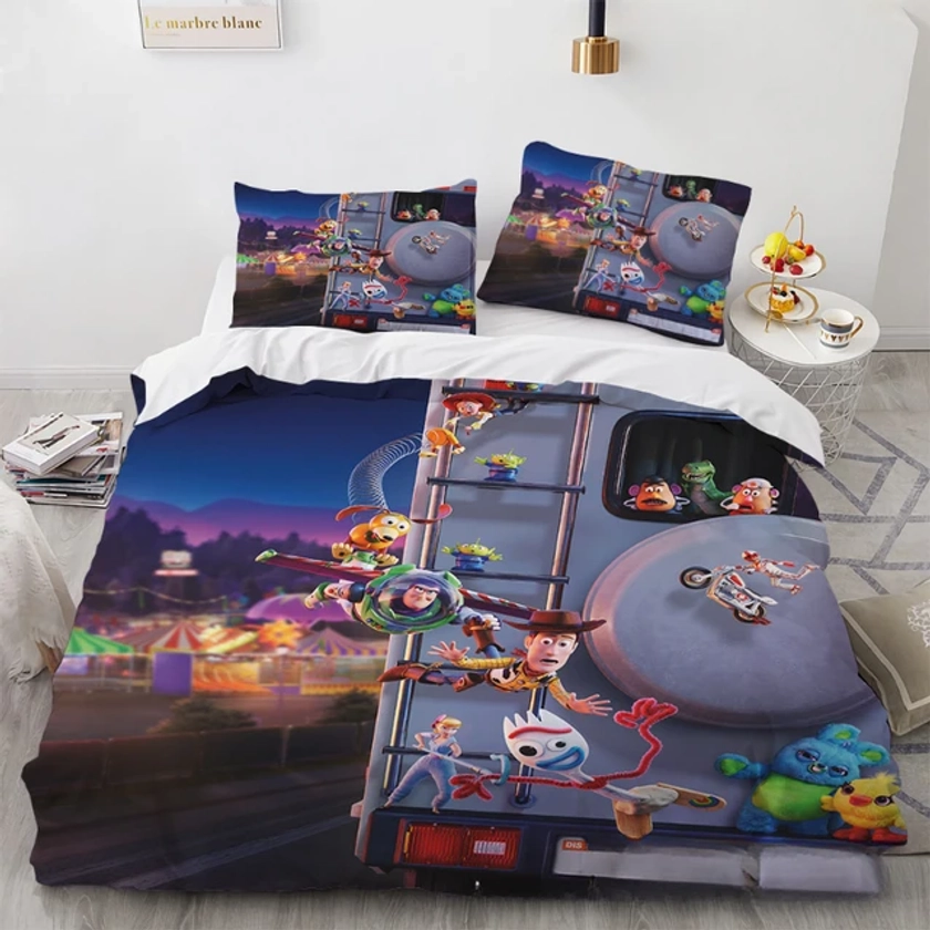 Disney Pixar Toy Story Bedding Set for Kids Boys Double Duvet Cover Pillowcase Comforter Sets Cartoon Adult Kids Bedclothes Gift