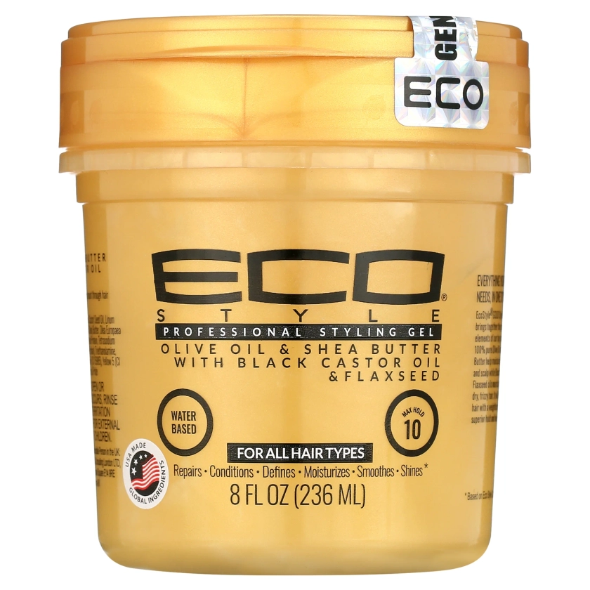 Ecoco Eco Style Gel - Olive Oil and Shea Butter Black Castor Oil and Flaxseed - 8oz