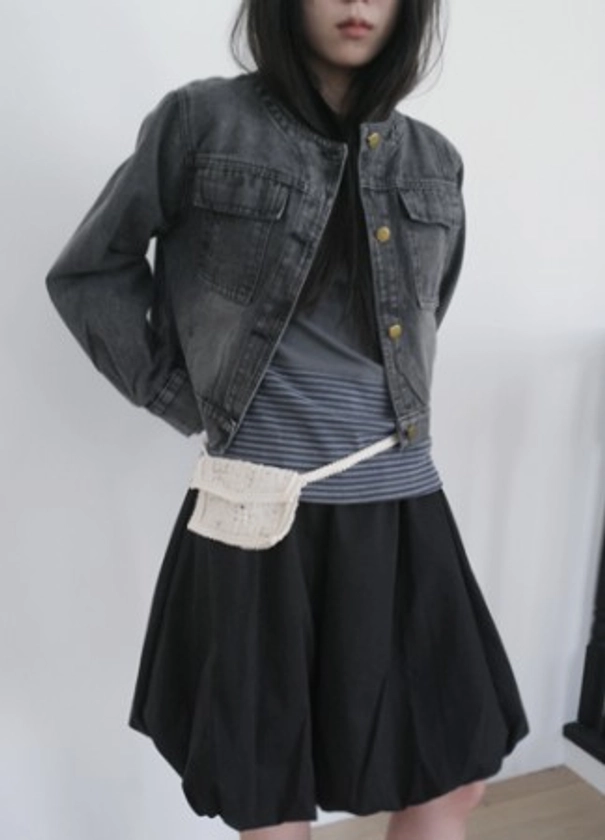 [pocket denim crop jacket (2c)]