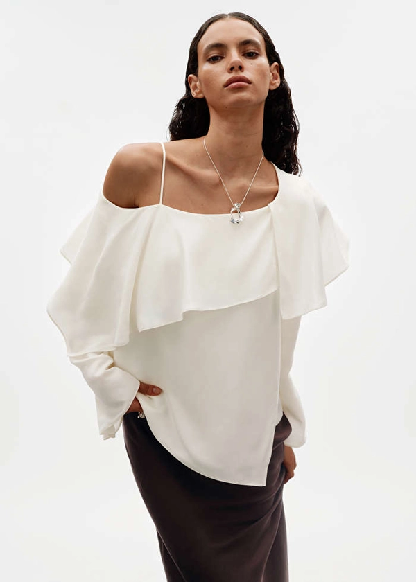 Asymmetric Silk Top - White - & Other Stories NL