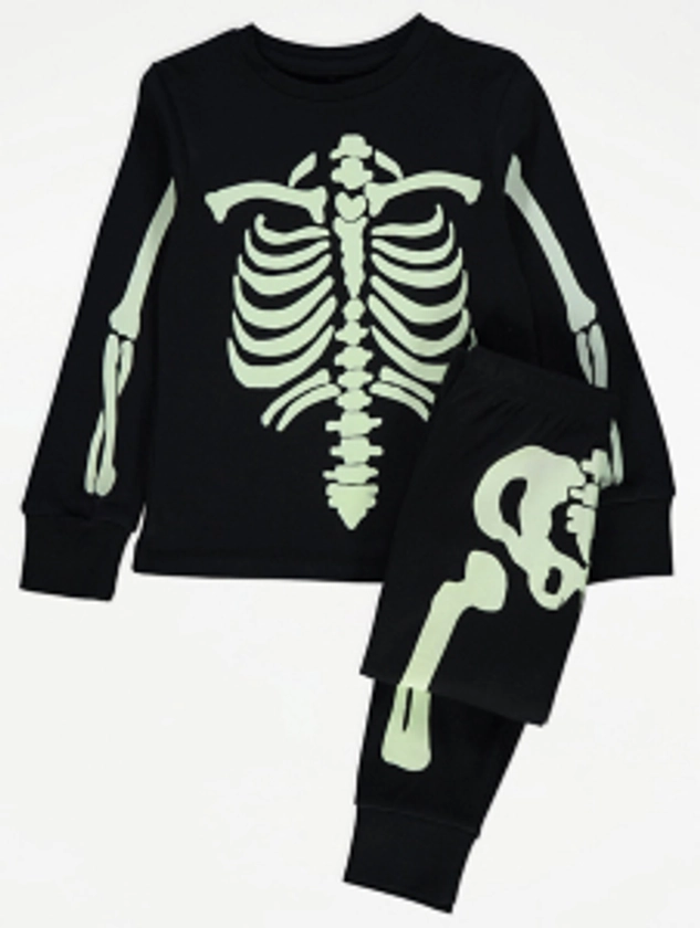 Halloween Skeleton Glow in the Dark Kids Matching Family Pyjamas