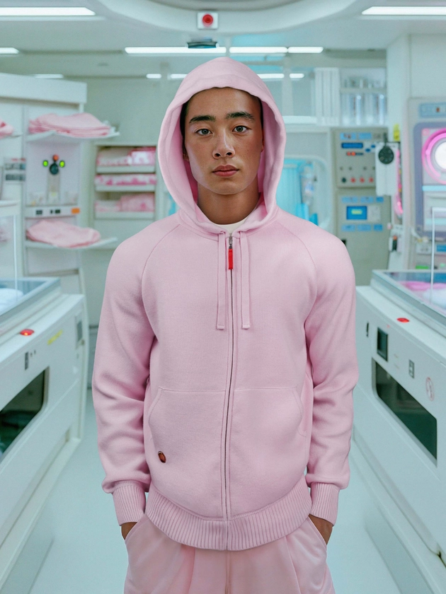 Candyfloss Pink Knitted Zip Hoodie - Men's/Women's - Sheep Inc