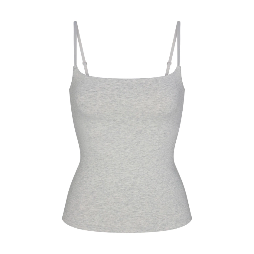 COTTON JERSEY CAMI | LIGHT HEATHER GREY