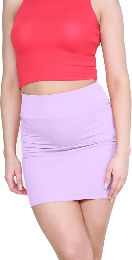 Hamishkane® Women's Elasticated Micro Skirt, Y2k High Waist Mini Skirt, Bodycon Plain Pencil Stretchy Sexy Skirt, Skirt for Women UK Lilac : Amazon.co.uk: Fashion