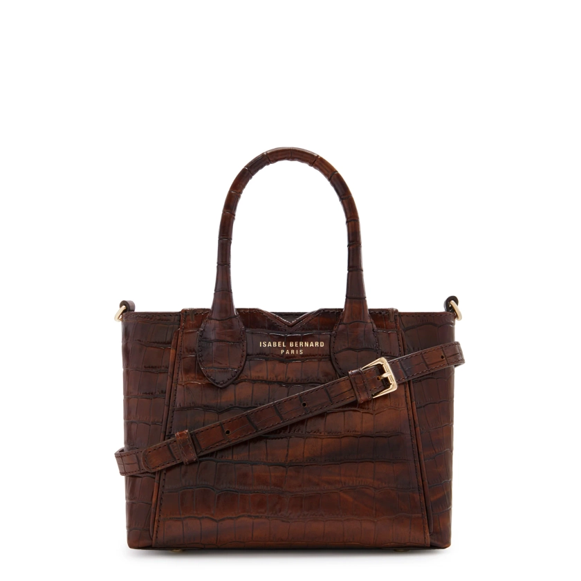 Isabel Bernard - croco brown calfskin leather handbag IB21124-230