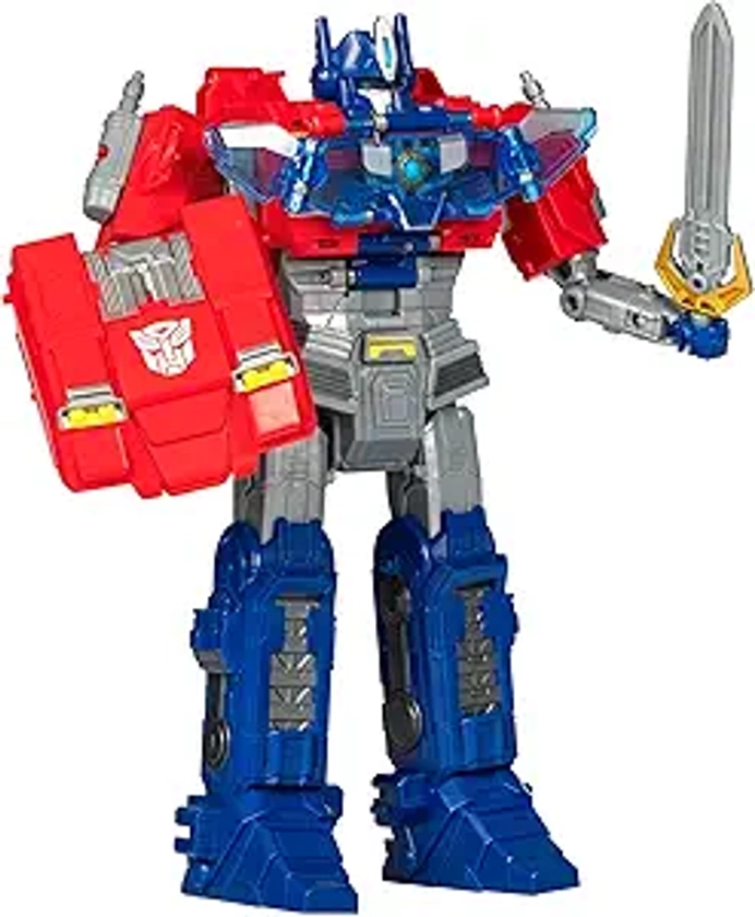 Transformers One Movie Power Flip Optimus Prime (Orion Pax) Converting Action Figure, 4 Modes, 10-inch Interactive Electronic Toy, Lights & Sounds, 6+