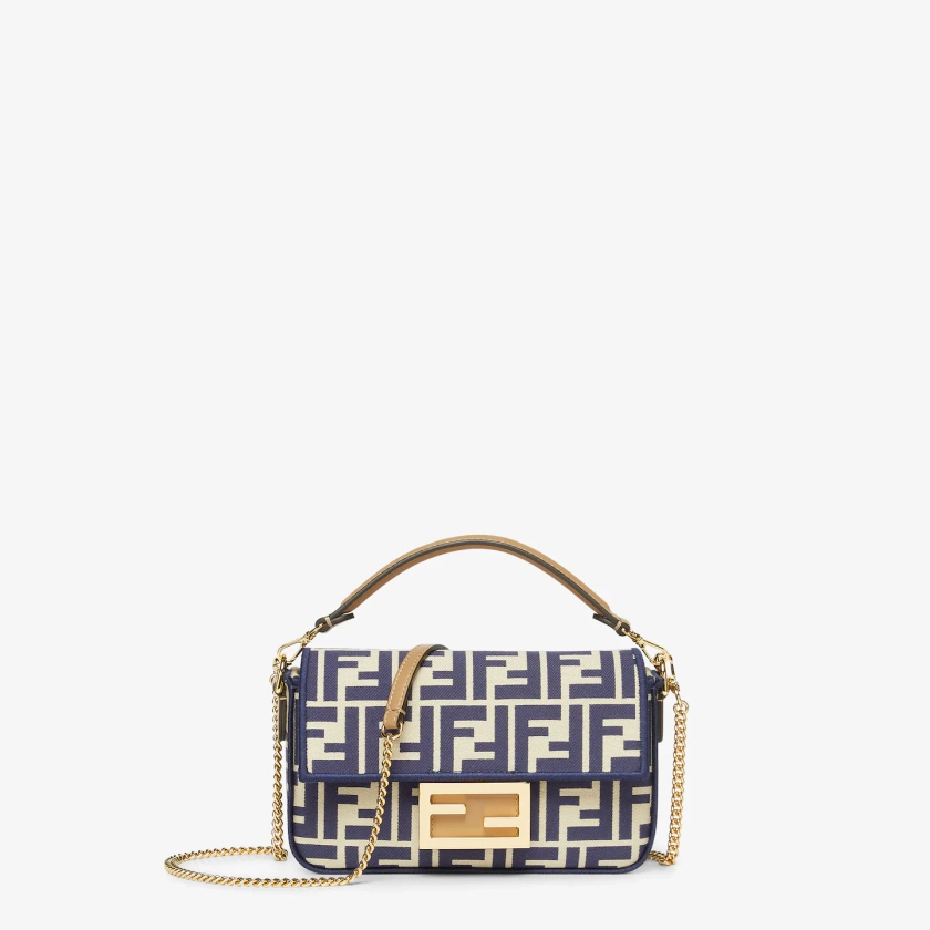 Baguette Mini - Borsa in canvas con ricamo FF multicolor | Fendi