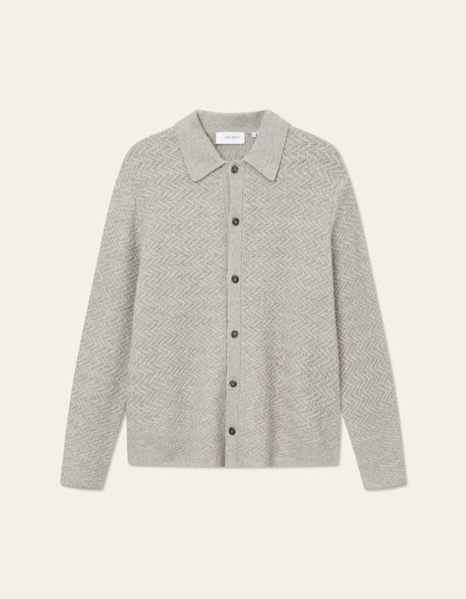 Finnegan Knit Shirt - Oatmeal Mélange | Les Deux