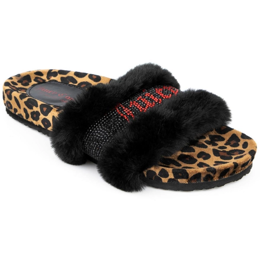 Juicy Couture Womens Siren Black Slide Sandals Sandals 8 Medium (B,M) BHFO 1050