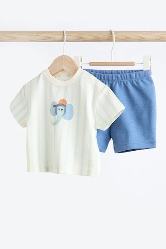 Buy Blue Elephant Baby T-Shirt And Shorts 2 Piece Set from the Next UK online shop