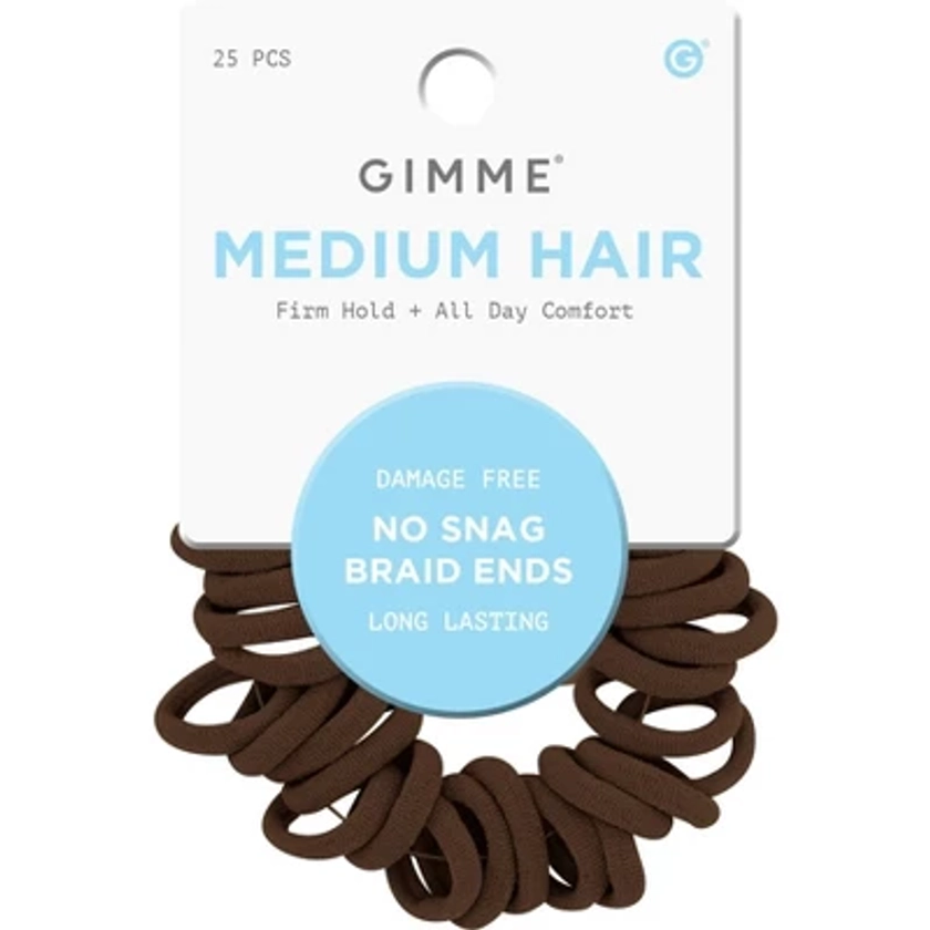 Gimme Beauty Medium Braid Ends Hair Tie Bands - Brown - 25ct