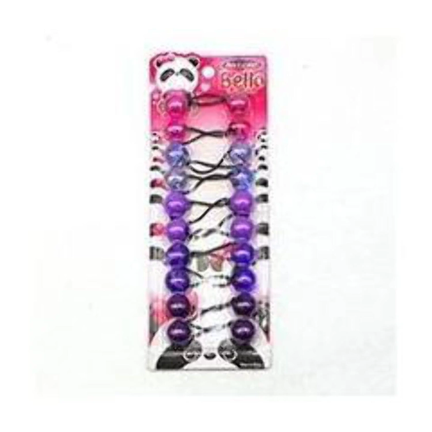 Dsk Bello 20 mm Twinbead Ponytail Holder Elastics - Shades of Purple - 10 Pcs.