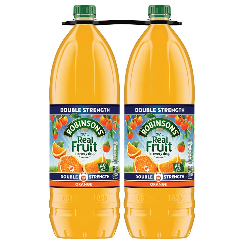 Robinsons Real Fruit Double Strength Orange Squash, 2 x 1...