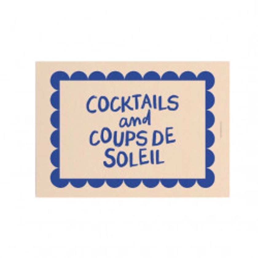 Affiche - cocktails and coups de soleil - Papier and Co.