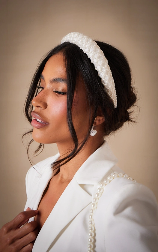 White Pearl Detail Headband | Accessories