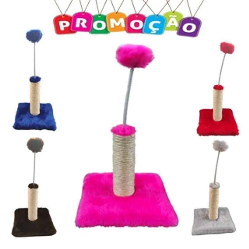 Arranhador para gato mini poste com mola em cima divertido anti stress. | Shopee Brasil