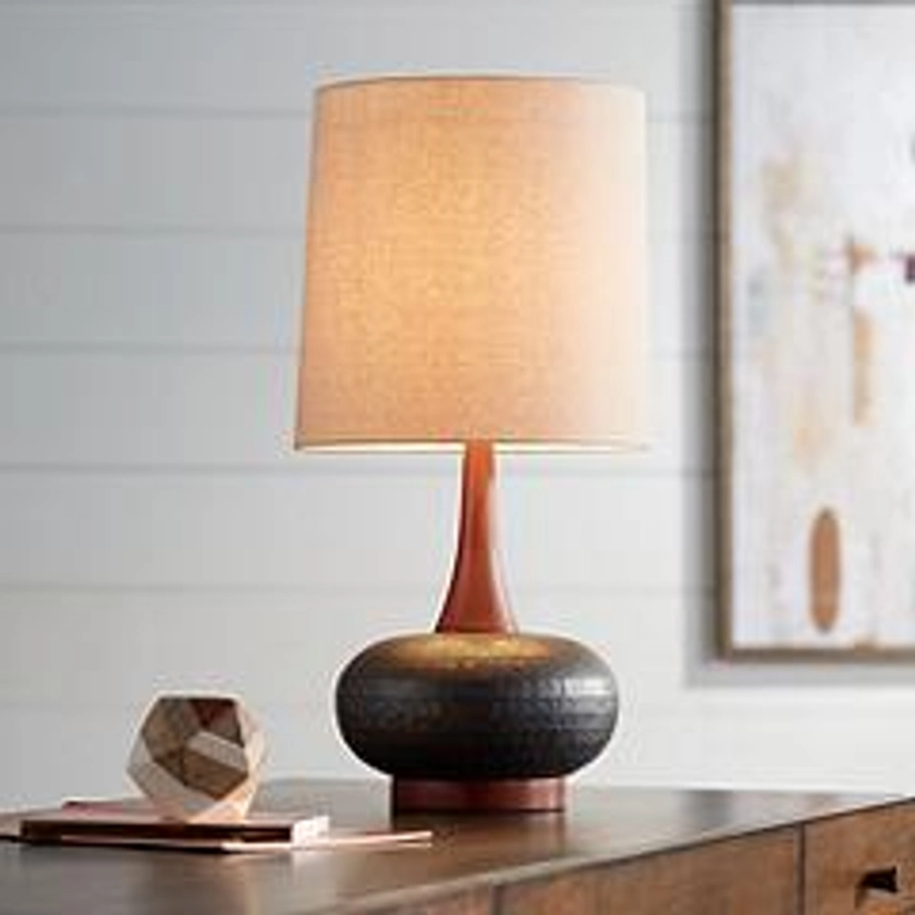 360 Lighting Andi 24 1/2" Wood and Ceramic Mid-Century Modern Lamp | www.lampsplus.com