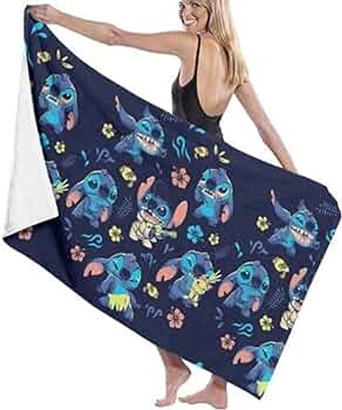Cute Print Microfiber Beach Towel 32x52inch Quick-Dry, Bath Towels for Youth and Adults for Bathroom, Guests, Pool, Gym, Camp, Travel, College Dorm, Shower