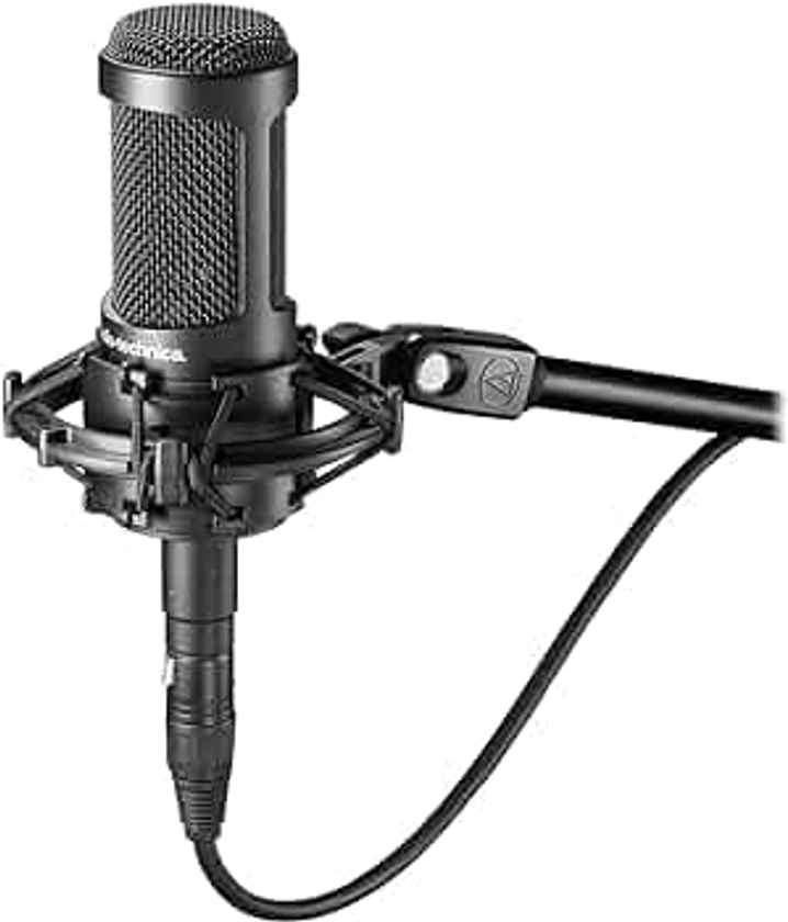 Audio-Technica AT2035 Cardioid Condenser Microphone, Perfect for Studio, Podcasting & Streaming, XLR Output, Includes Custom Shock Mount, Black