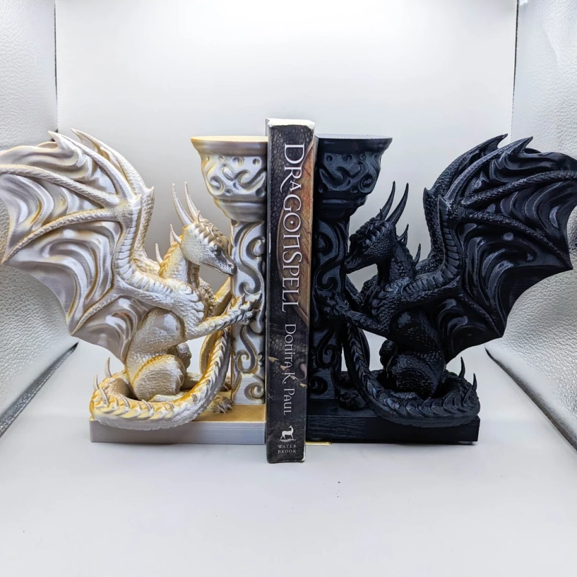 Dragon Bookend “Fourth Wing” “Ironflame” Merch Fantasy Fire Shelf Decoration