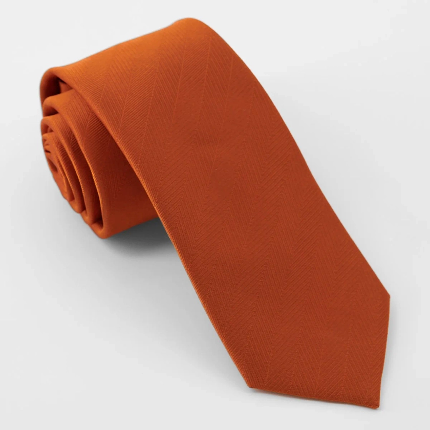 Herringbone Vow Rust Tie | Silk Ties | Tie Bar
