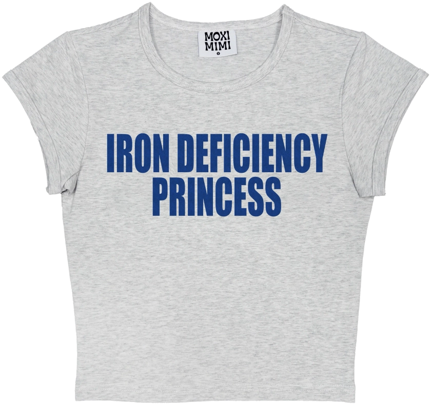Iron Deficiency Princess Baby Tee in Grey
