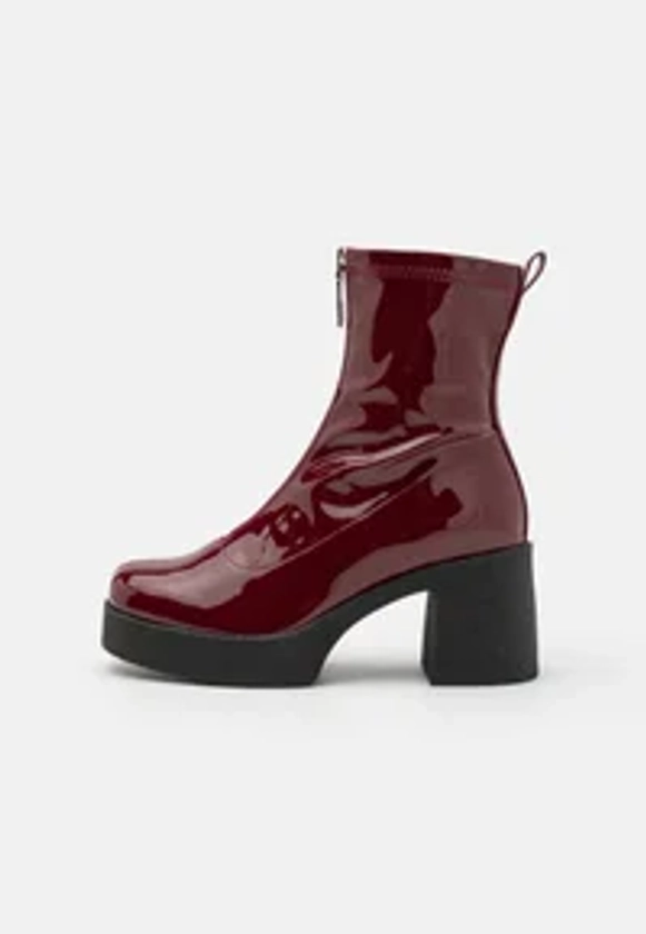 Even&Odd Bottines à plateau - dark red/rouge foncé - ZALANDO.FR