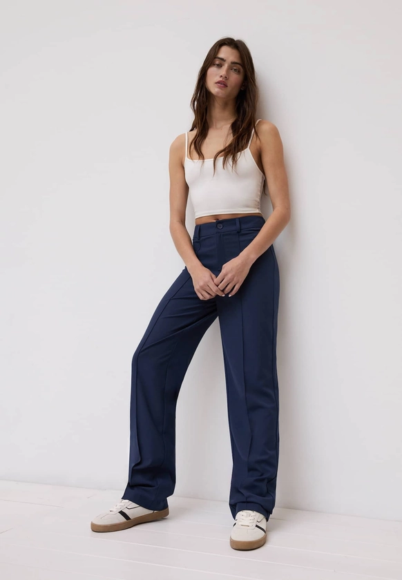 Pantalon habillé nervuré - Mode femme | Stradivarius France