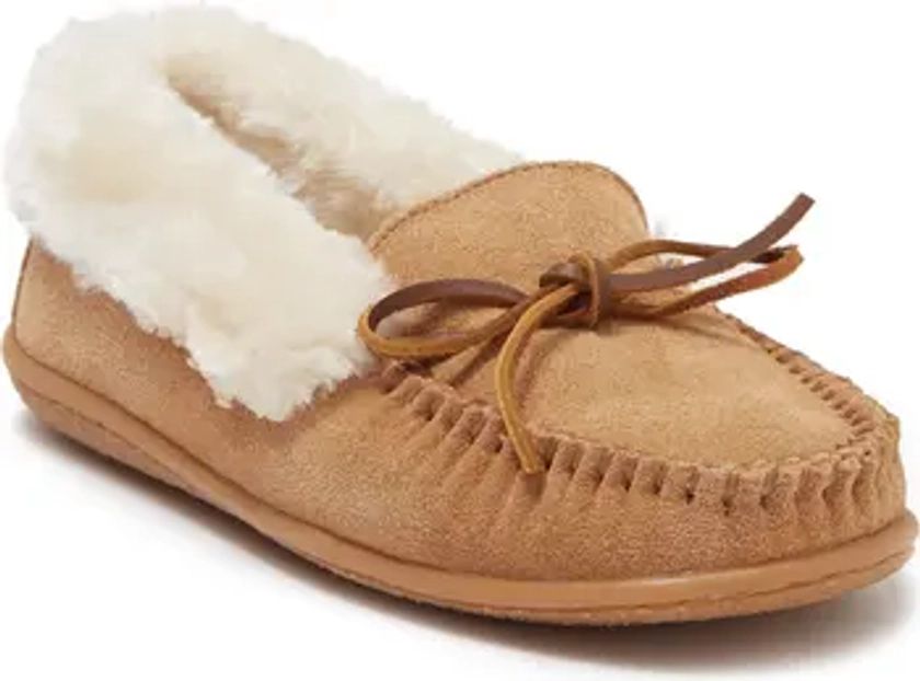 Minnetonka Camp Faux Fur Lined Moccasin Slipper (Women) | Nordstromrack