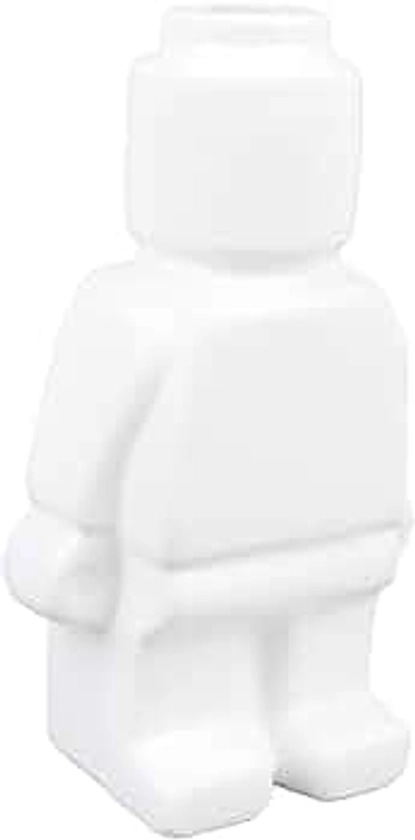 Resin Vase, Little Robot Decorative Vase Flower Vase Decoration for Home Entryway Bedroom Living Room Office Housewarming Birthday Gift (White)