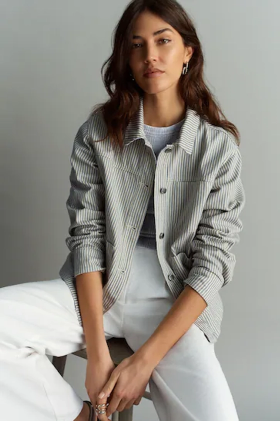 Buy Blue Stripe Worker Jacket from the Next UK online shop