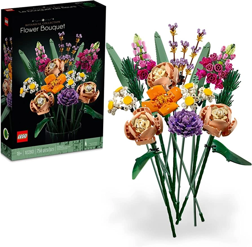 Amazon.com: LEGO Icons Flower Bouquet Building Decoration Set - Artificial Flowers with Roses, Decorative Home Accessories, Gift for Him and Her, Botanical Collection and Table Art for Adults, 10280 : Home & Kitchen