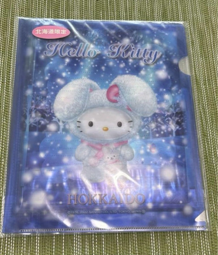 HELLO KITTY SNOW RABBIT HOKKAIDO LIMITED LETTER SET WITH CLEAR FILE 2002
