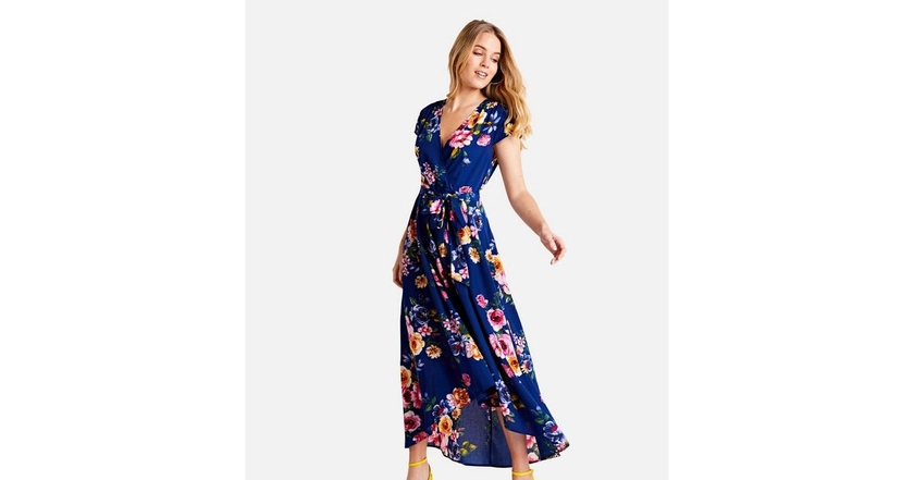 Mela Blue Floral Midi Dress | New Look
