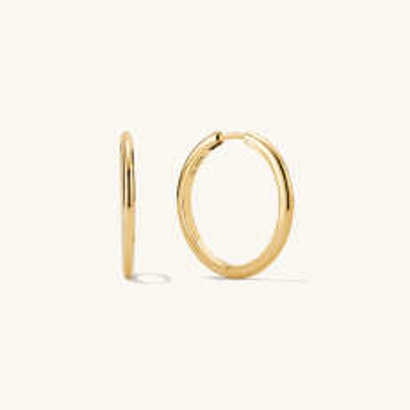 Large Gold Tube Hoop Earrings | Mejuri