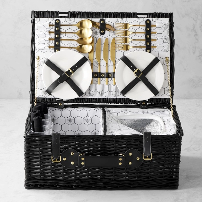 Williams Sonoma Honeycomb Picnic Basket