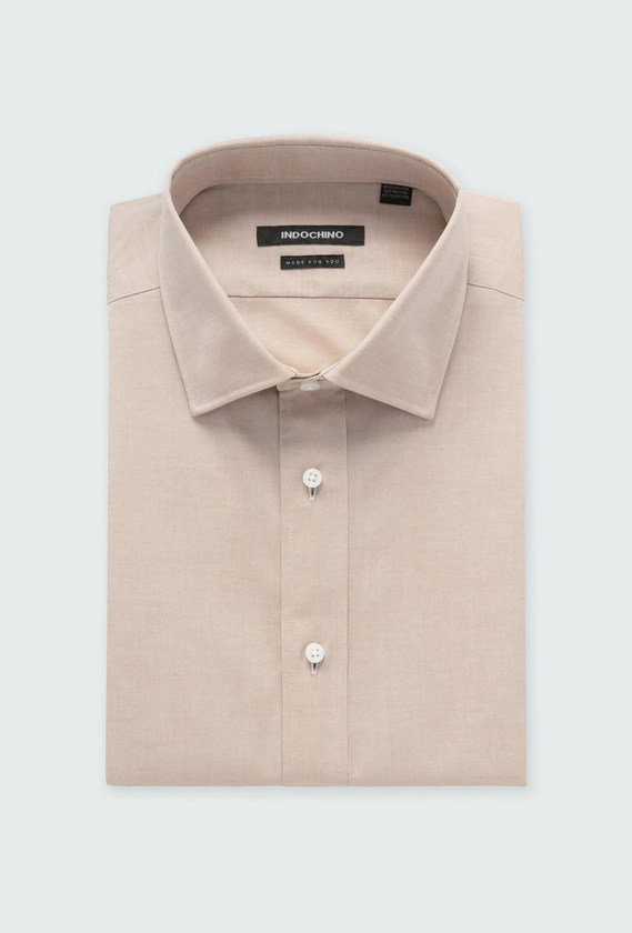 Men's Dress Shirts - Helmsley Oxford Light Camel Shirt | INDOCHINO