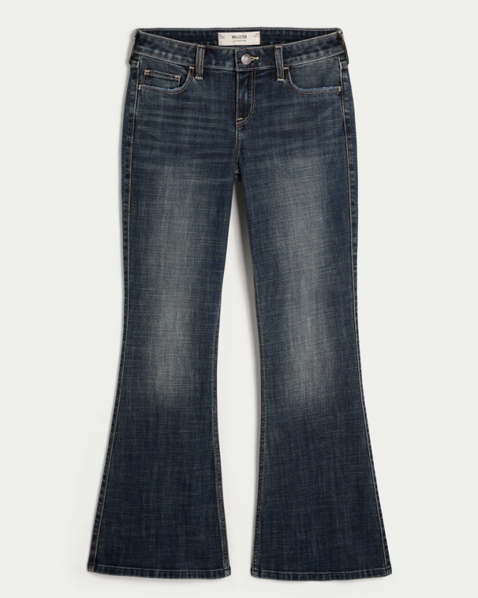 Women's Low-Rise Dark Wash Flare Jeans | Women's Bottoms | HollisterCo.com