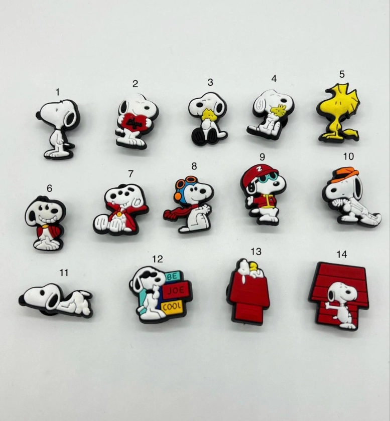 Cute Snoopy Shoe Charms - Etsy UK