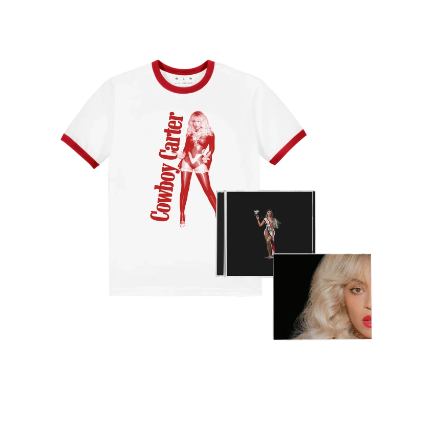 COWBOY CARTER LIMITED EDITION EXCLUSIVE COVER CD MERCH BUNDLE (RED)