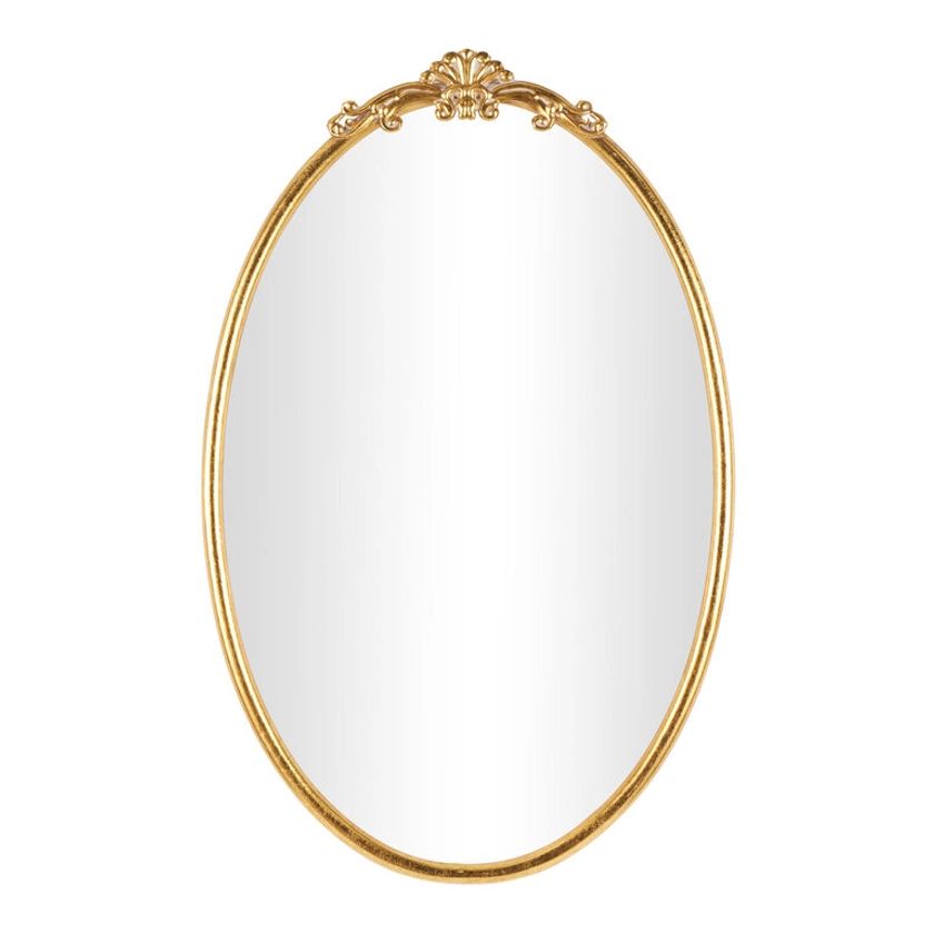 Oval Gold Metal Vintage Style Filigree Wall Mirror