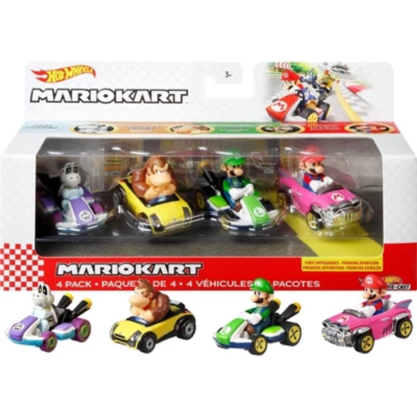 Hot Wheels Mario Kart Diecast - 4 pk