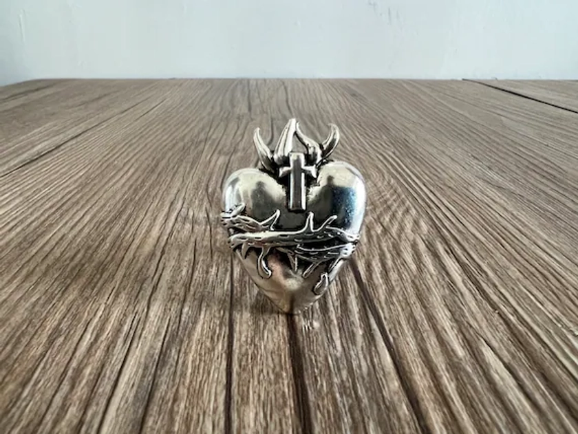 Silver Heart of Thorns drawer knobs / Gear Heart of Thorns Cabinet / Gothic Home Decor / Furniture Hardware,Z-1064