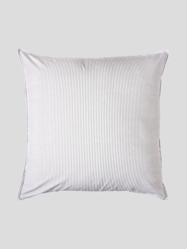 Purity Organic Cotton European Pillowcase in Charcoal Stripe | Wallace Cotton NZ