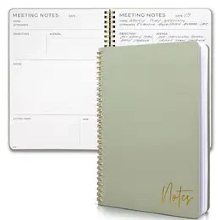 Simplified Meeting Notebook for Work Organization - Easy Note-taking and Agenda Management. Perfect Office Organizer for Professional Men and Women to Manage Business Projects efficiently