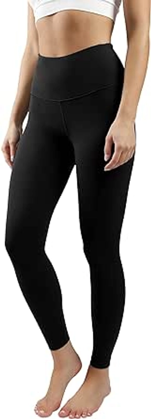 Amazon.com: 90 Degree By Reflex Ankle Length High Waist Power Flex Leggings - 7/8 Tummy Control Yoga Pants - Black - Medium : Clothing, Shoes & Jewelry