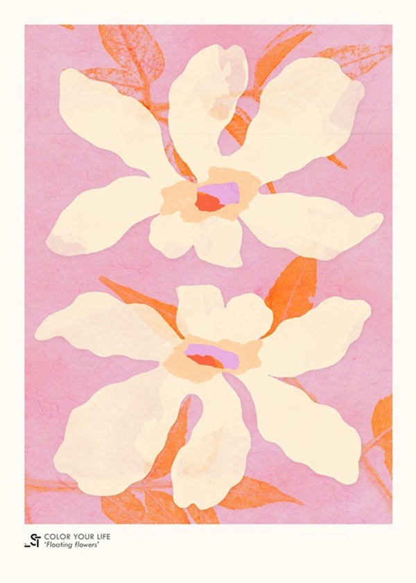 Sylvia Takken - Floating Flowers Plakat