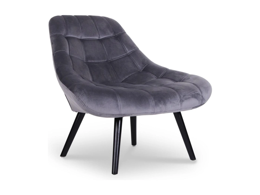 Fauteuil Scandinave en Velours "Johan" 102cm Gris